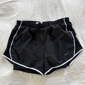 Nike Women's Black Athletic Shorts with White Trim